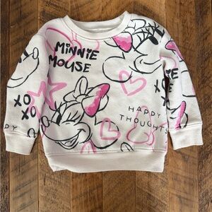 Disney Minnie Mouse Kids Sweatshirt - Pink and White